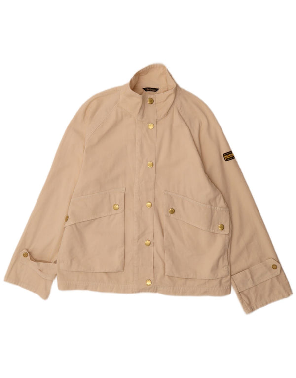 Jachetă bomber supradimensionată pentru femei Barbour UK 10 mic, bej, bumbac