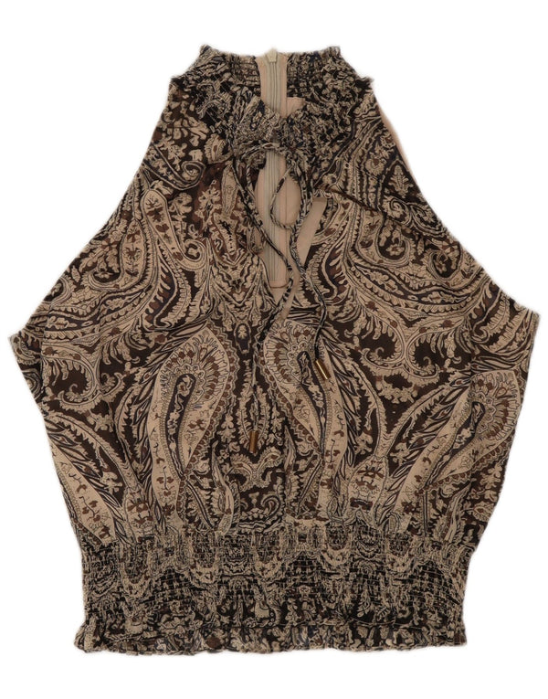 Bluză fără mâneci pentru femei Karen Millen UK 12 Medium Brown Paisley
