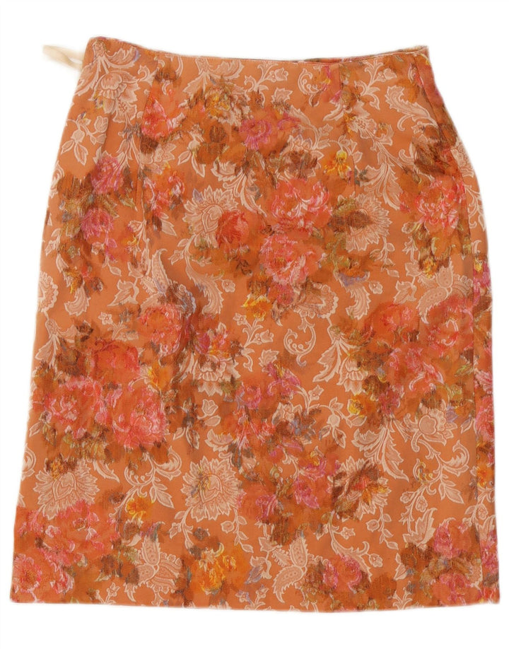Fusta Dreaptă Vintage Femei W28 Medium Orange Floral