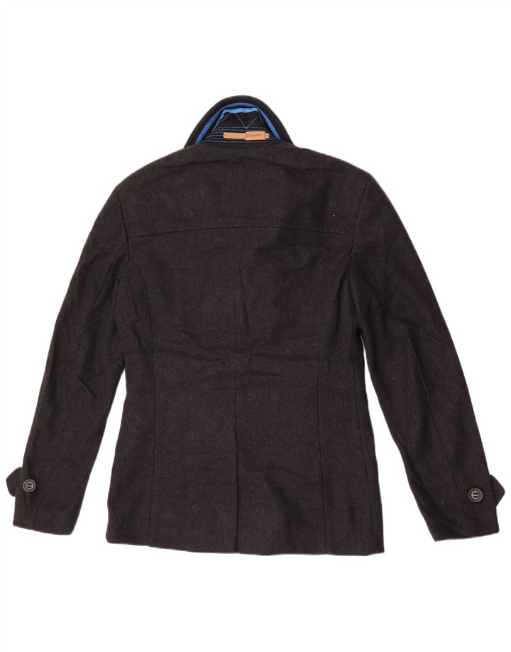 Palton de măzăre pentru bărbați Superdry UK 38, lână neagră medie