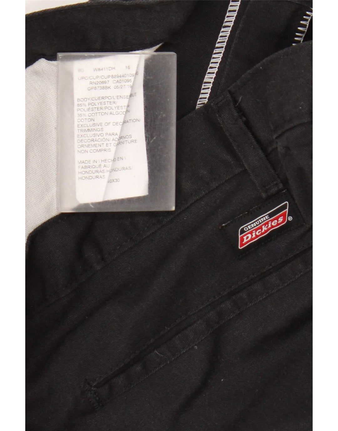 Pantaloni cargo dritti pentru bărbați Dickies W40 L30 poliester negru
