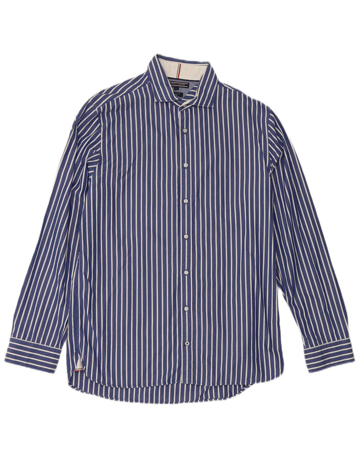 Cămașă pentru bărbați Tommy Hilfiger, bumbac cu dungi mari, albastre