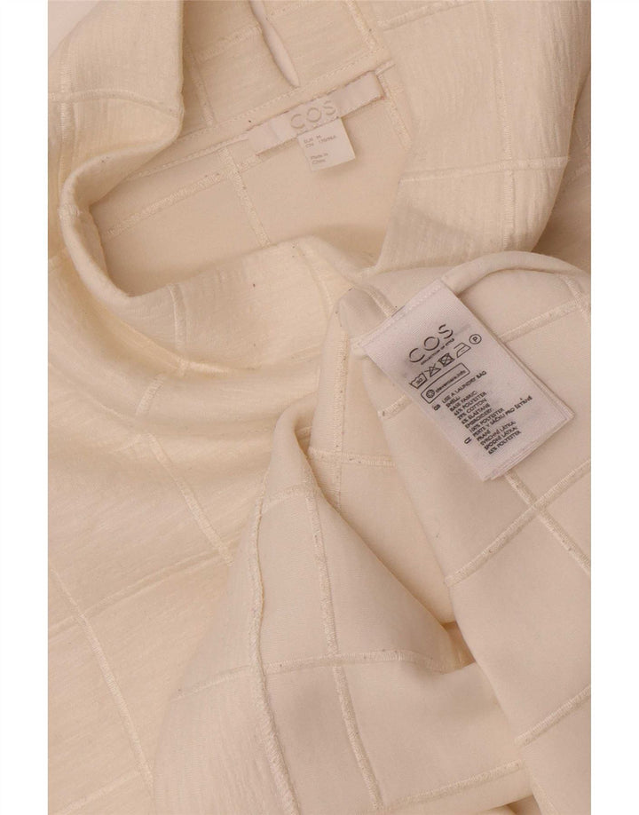 Cos Top pentru femei cu mânecă lungă UK 14 Medium White Check Poliester