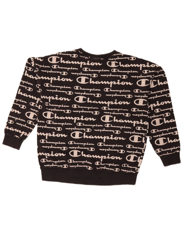 Pulover cu grafic pentru fete Champion 15-16 ani 2XL negru