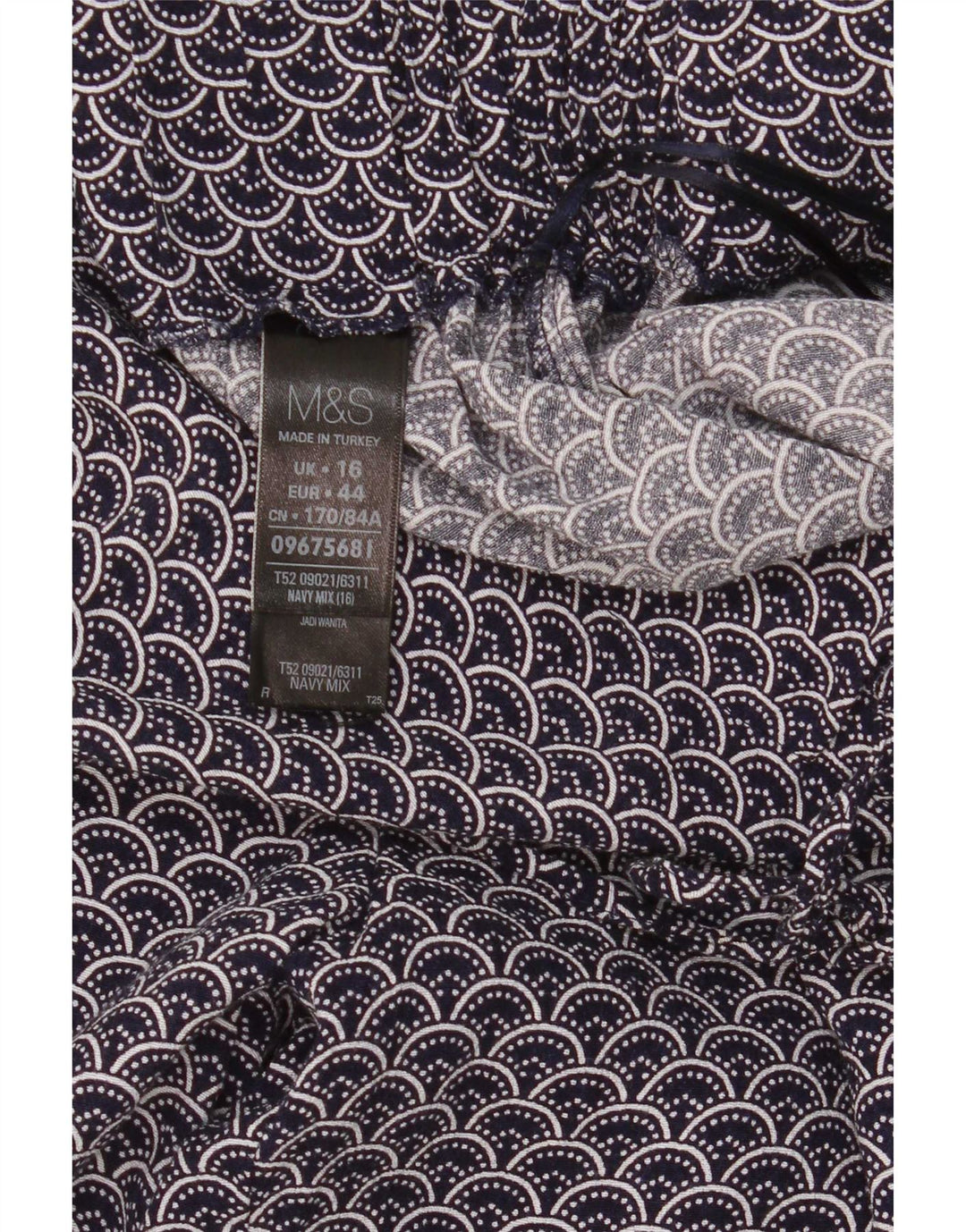 Pantaloni casual pentru femei Marks & Spencer, cu model abstract, UK 16 Large W34 L30