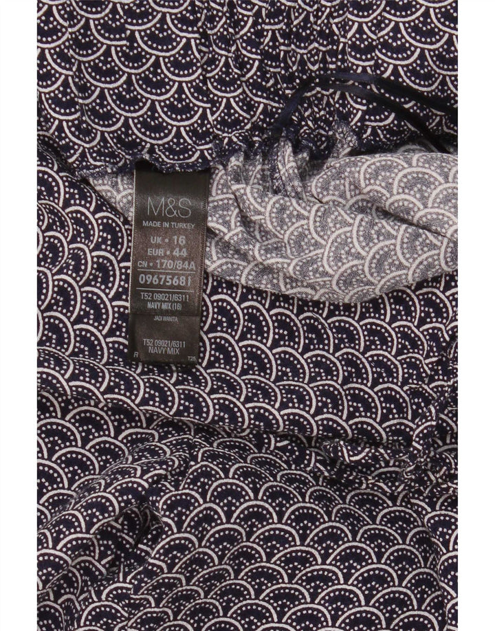 Pantaloni casual pentru femei Marks & Spencer, cu model abstract, UK 16 Large W34 L30