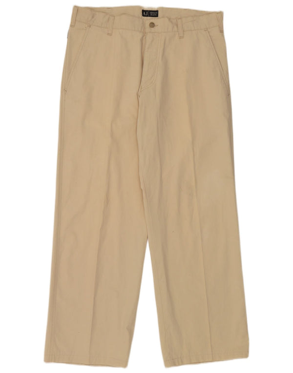 Pantaloni chino drepți pentru bărbați Armani UK 40 Large W34 L29 Bej Bumbac