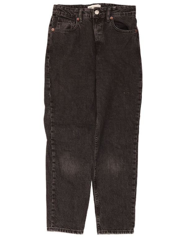 Blugi conici pentru femei cu talie înaltă Zara EU 38 Mici L28 L27 Bumbac negru