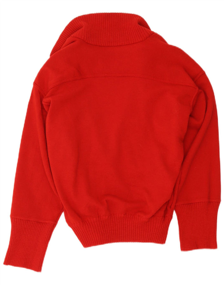 Pulover Cardigan Vintage pentru femei UK 12 Lână roșie medie