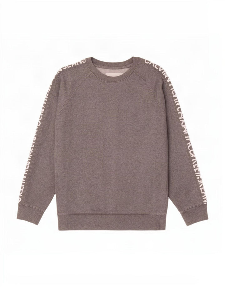 Hanorac grafic pentru bărbați Calvin Klein Jeans Jumper Bumbac Gri mediu