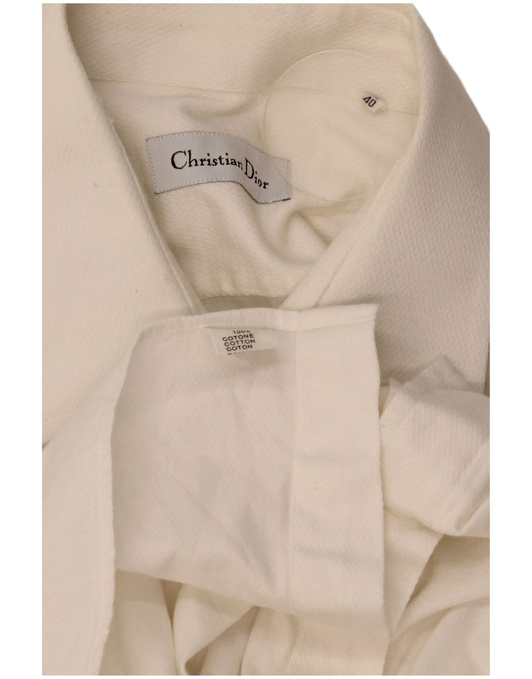 Cămașă formală pentru bărbați Christian Dior Mărimea 40 Bumbac alb mediu