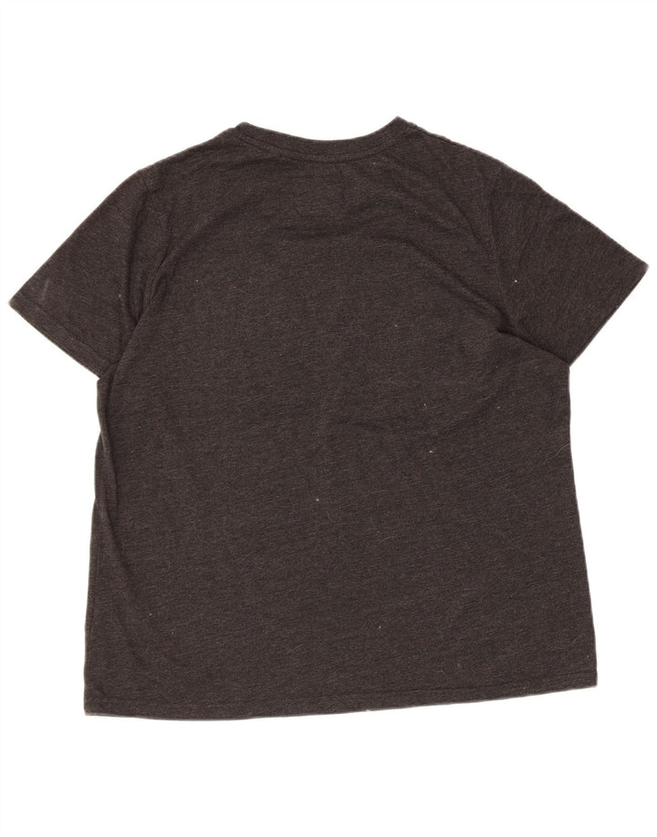 Tricou grafic SUPERDRY pentru femei Top UK 16 mare, gri bumbac cu pete