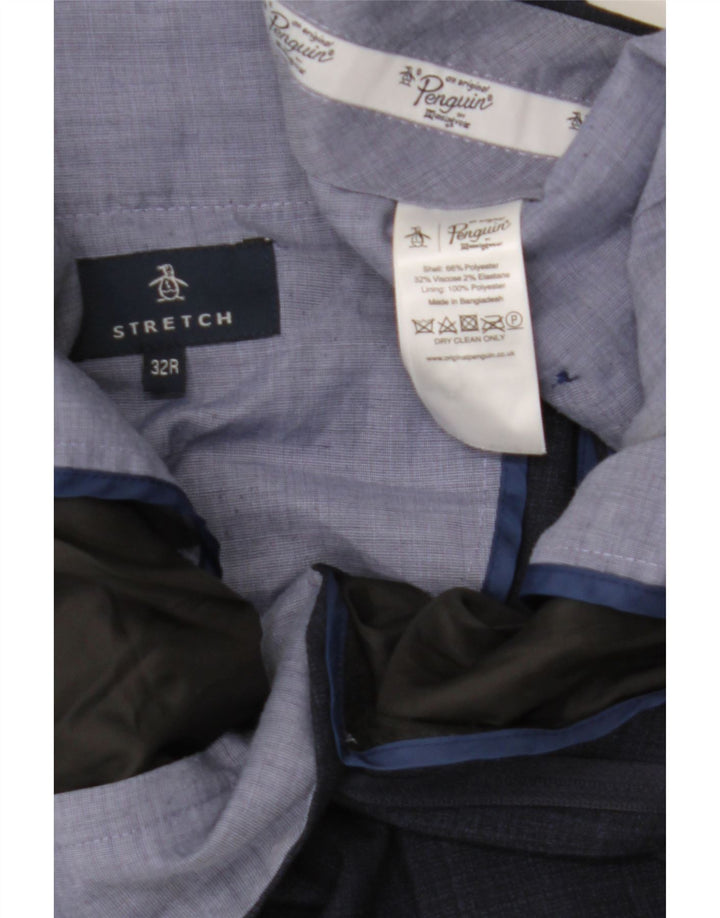 Pantaloni slim pentru bărbați Penguin L32 L30 Poliester cu carouri bleumarin