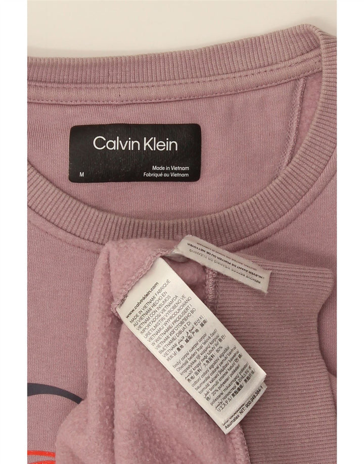 Pulover Calvin Klein pentru bărbați cu grafică, bumbac, roz mediu