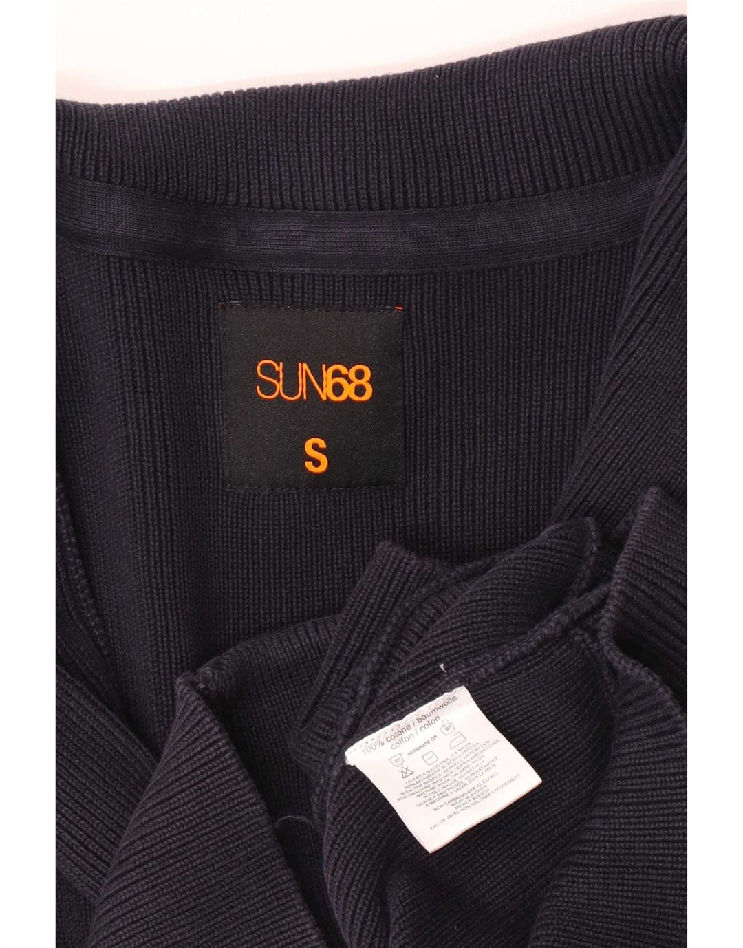 Pulover cardigan pentru bărbați Sun68 Bumbac bleumarin mic