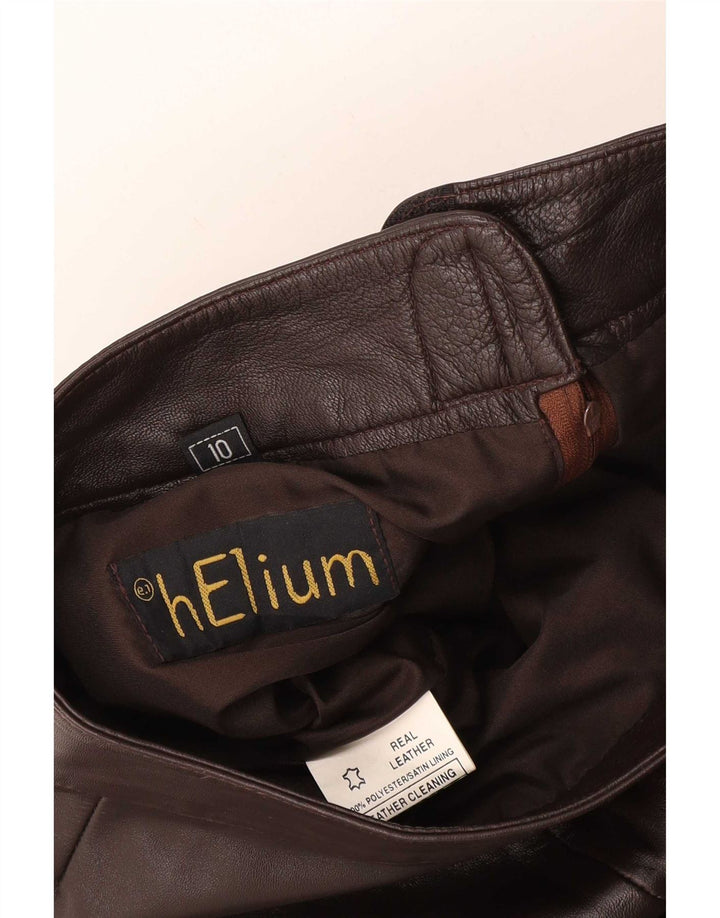 Fusta Maxi din piele pentru femei Helium UK 10 Small W28 Brown