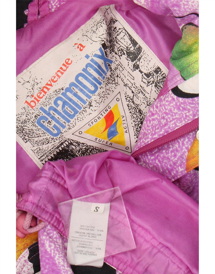 Jachetă Anorak supradimensionată pentru femei Chamonix, cu model abstract, UK 10 Mic violet