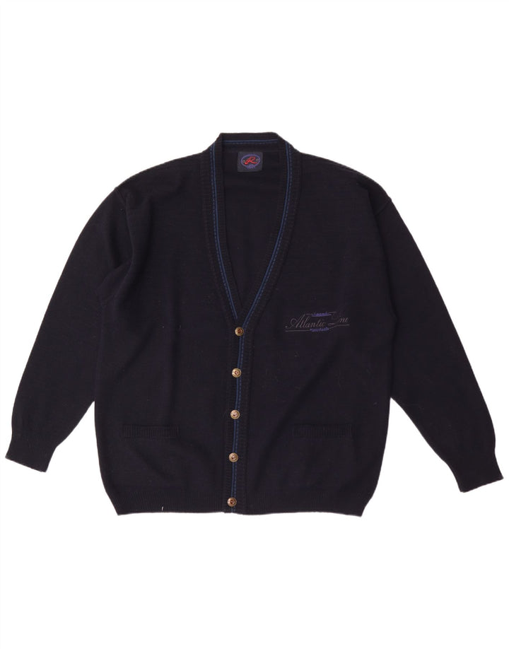 Cardigan Vintage pentru bărbați cu grafică XL Lână bleumarin