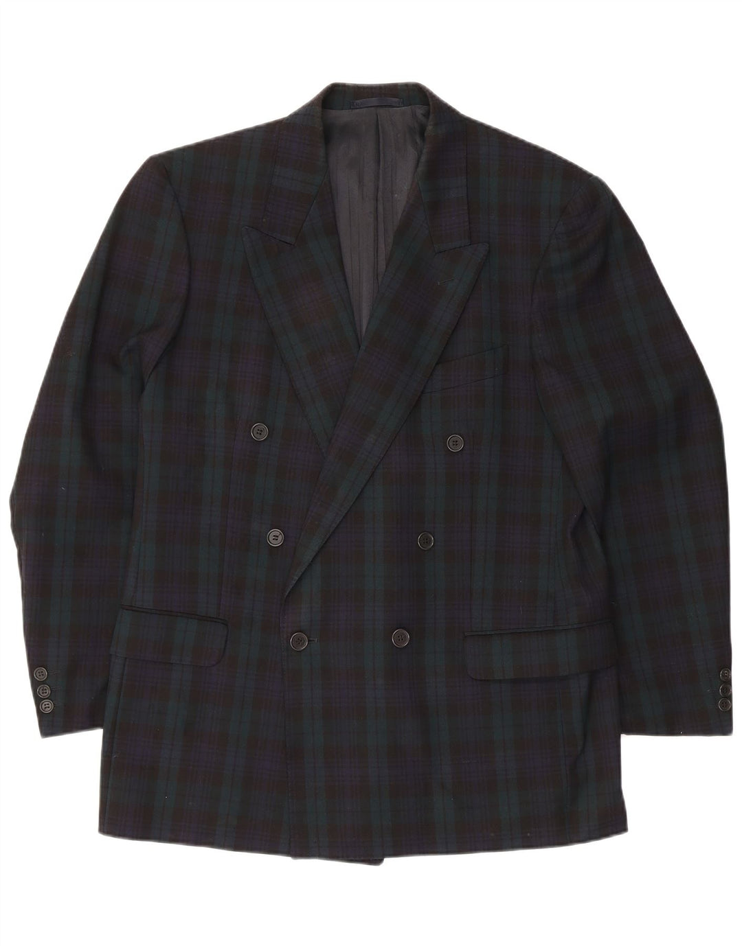 Jaeger Jaeger pentru bărbați cu două pieptări IT 52 XL Lână cu carouri bleumarin