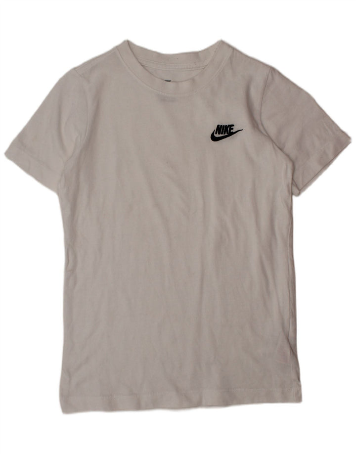 Tricou Băieți NIKE Top 8-9 Ani Mic Bumbac Alb