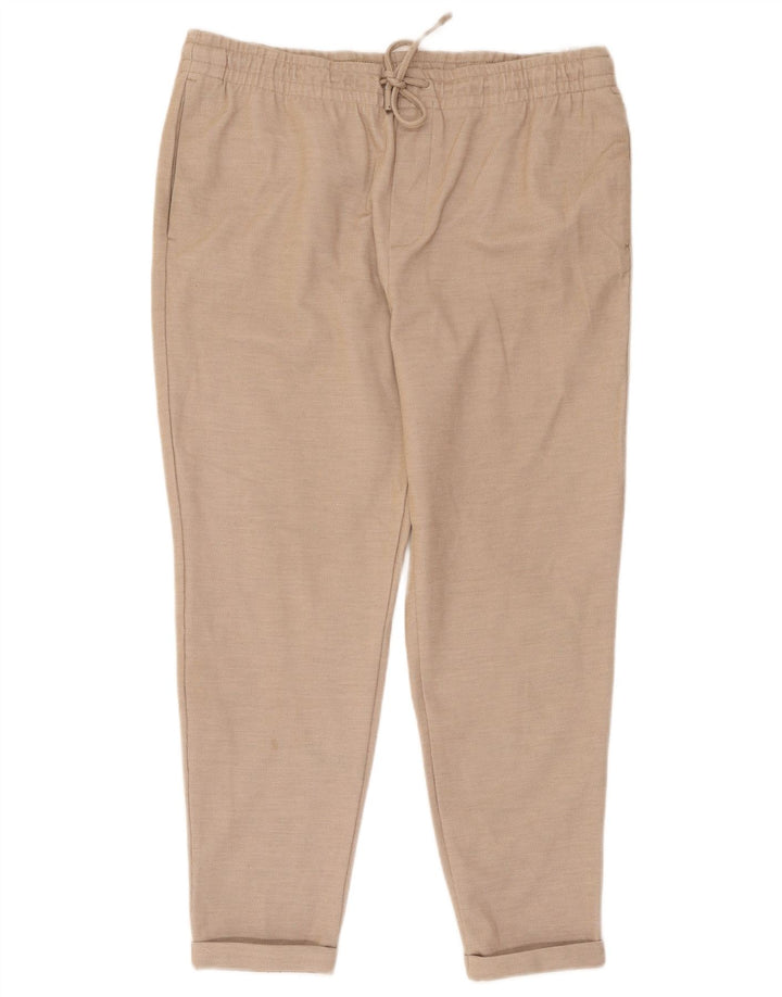 Pantaloni tăiați pentru femei Zara XL W34 L26 Bej Poliester