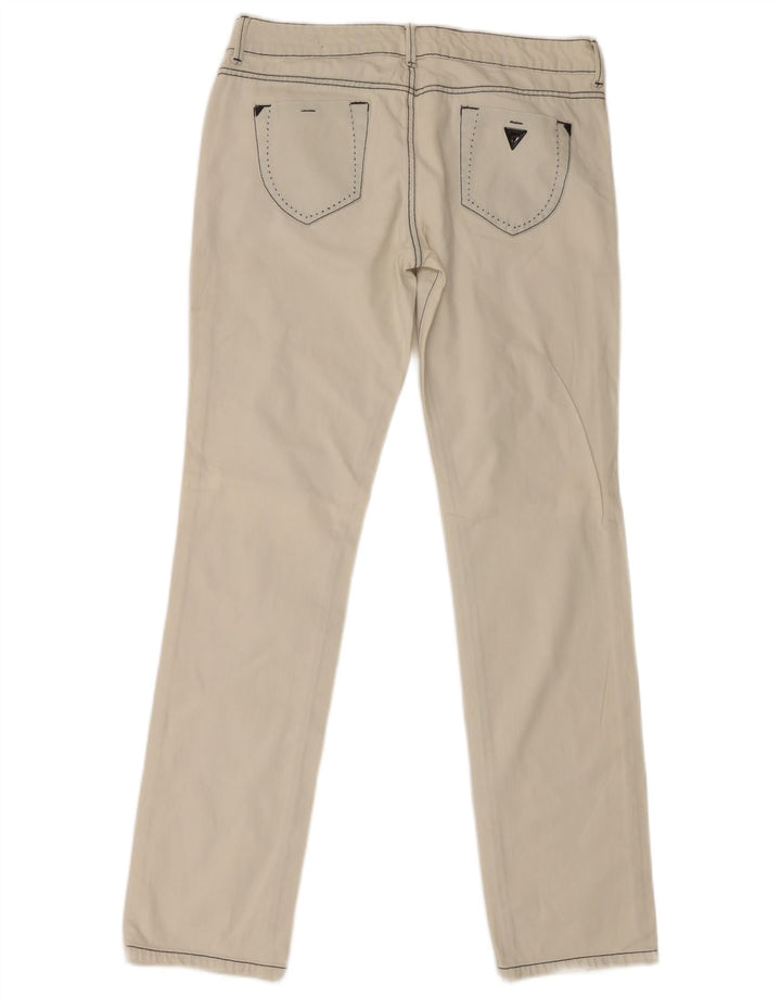 Blugi slim pentru femei Guess W33 L34 bumbac alb
