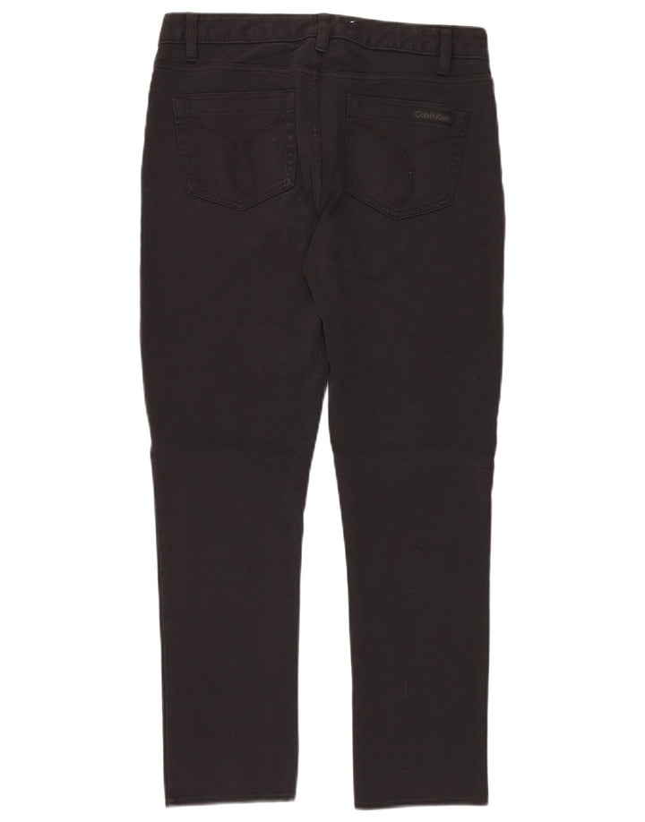 Pantaloni casual drepti pentru femei CALVIN KLEIN US 10 Medium W30 L28 Negru