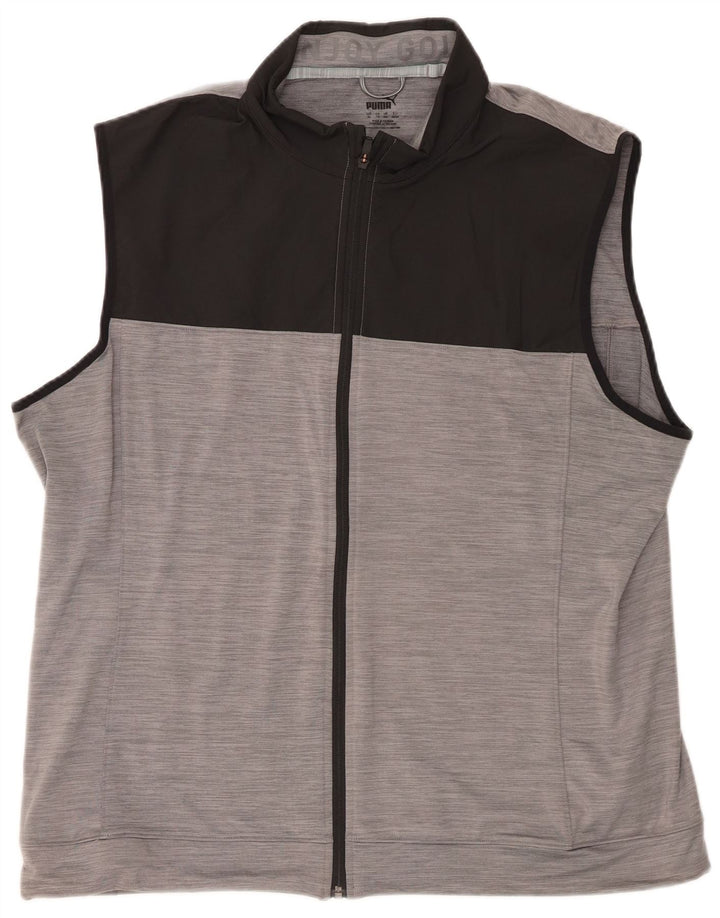 Jachetă de trening fără mâneci pentru bărbați Puma, XL, poliester color bloc, gri
