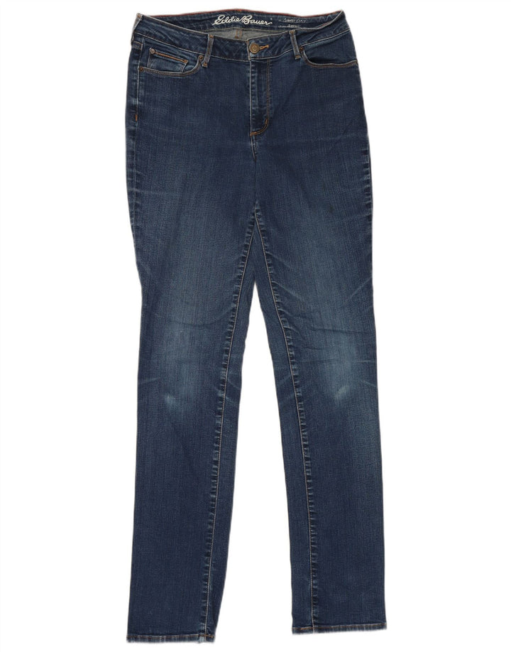 Eddie Bauer Blugi drepți ușor curbat pentru femei US 10 Large W30 L33 Blue