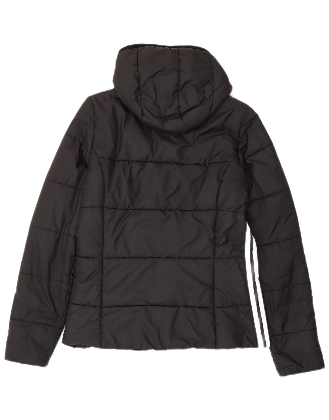 Jachetă căptușită cu glugă ADIDAS pentru femei UK 12 Poliester mediu negru