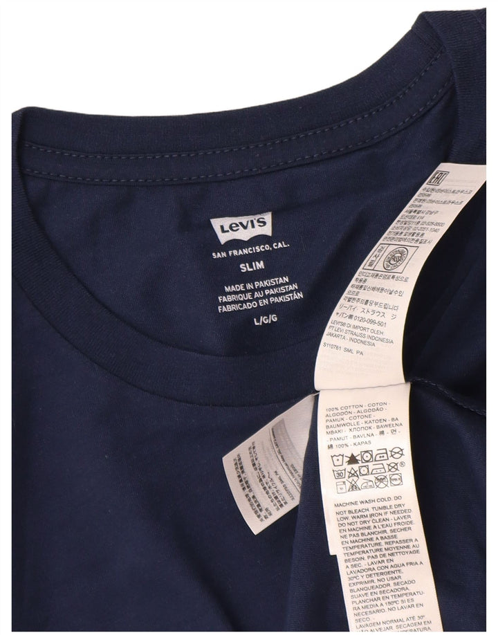 Tricou pentru bărbați Levi's Slim Top mare din bumbac bleumarin