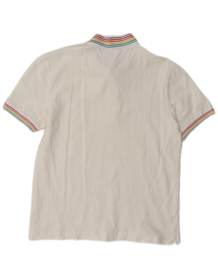 Tricou polo Lacoste pentru bărbați, mărimea 3, bumbac alb mic