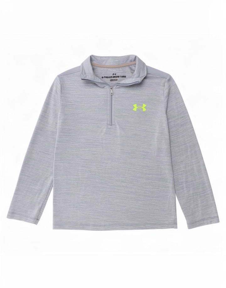 Top de trening Under Armour pentru băieți, cu fermoar și gât, 6-7 ani, pete albastre