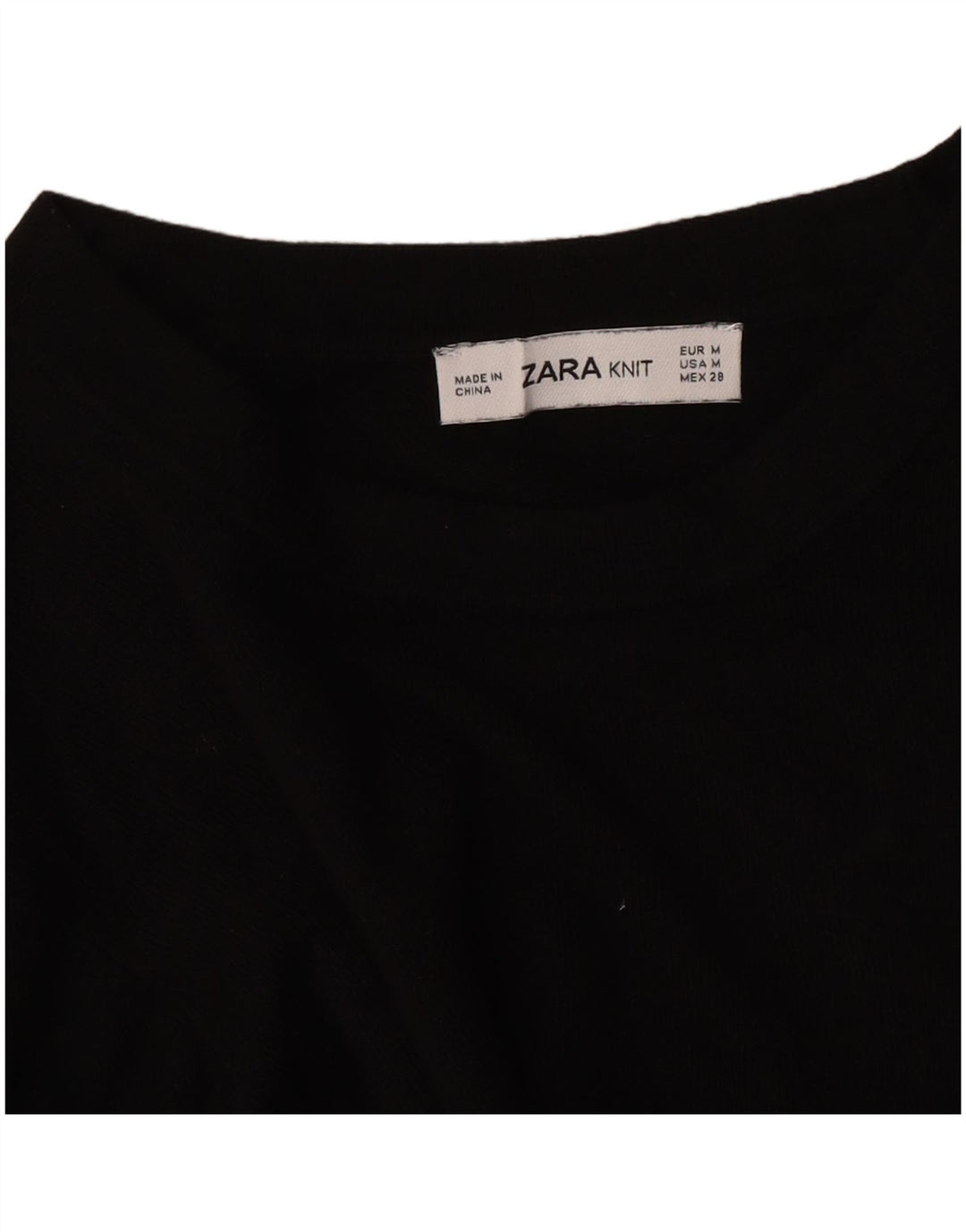 Pulover pentru femei Zara cu gât de barcă UK 12 Medium Negru