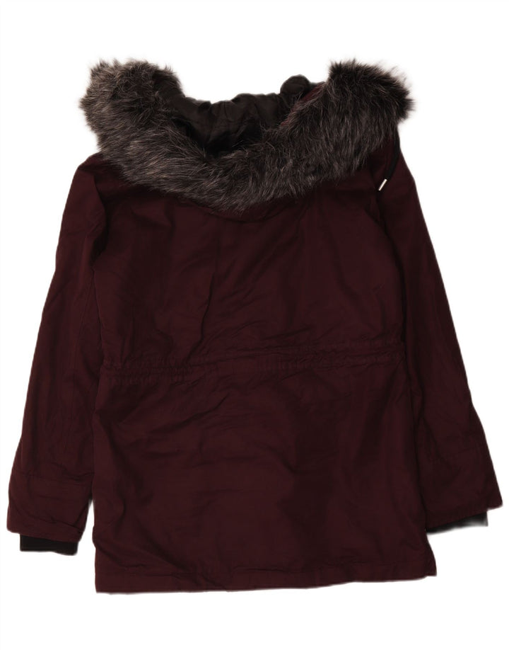 Jachetă parka supradimensionată cu glugă Superdry pentru femei UK 10 Mic Bordeaux