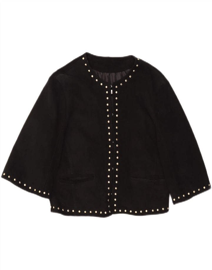 Jachetă Bolero de piele intoarsă cu mâneci 3/4 pentru femei Tenax IT 44 Medium din piele neagră