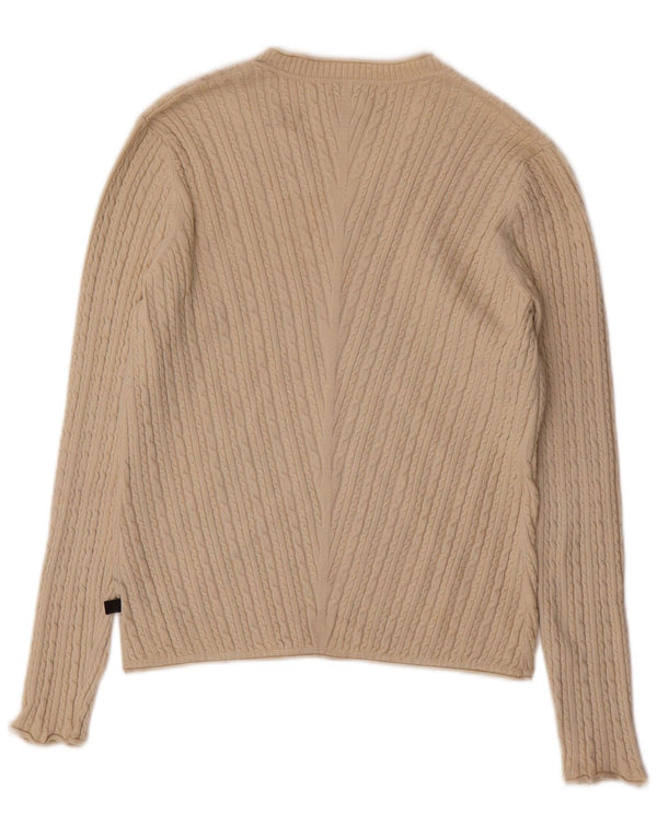 Pulover cu decolteu în V ADIDAS pentru femei UK 12 Mătase mediu bej