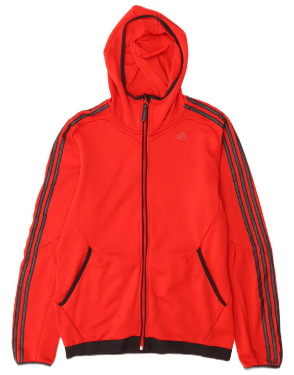 Pulover Adidas Climalite Zip pentru bărbați, roșu mediu, poliester color bloc