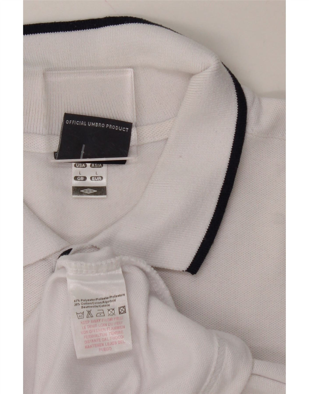 UMBRO Mens Polo Shirt Large White Polyester Vintage Umbro and Second-Hand Umbro from Messina Hembry 