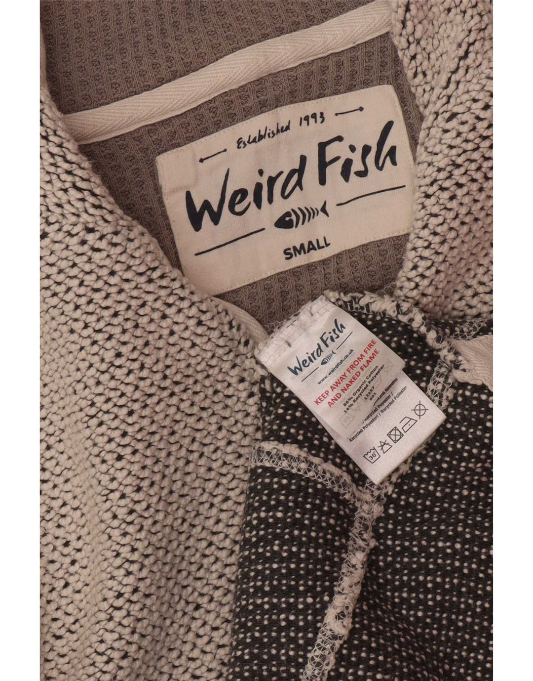 Weird Fish pentru bărbați, cu fermoar, pulover, bumbac, gri mic