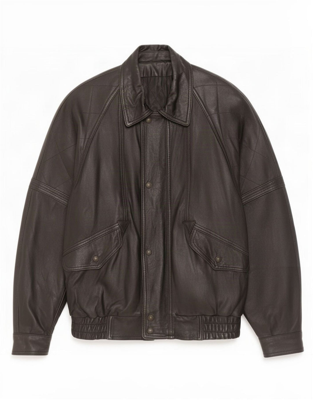 Jachetă de piele vintage pentru bărbați IT 50 Large Black