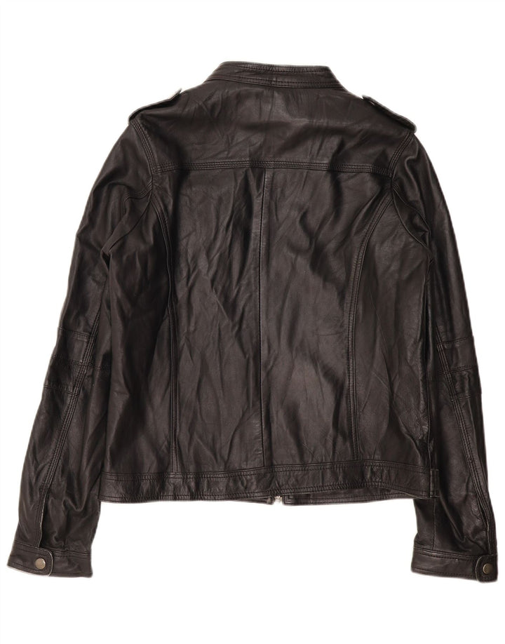 PIMKIE Jachetă de bază din piele pentru femei UK 16, mare, neagră