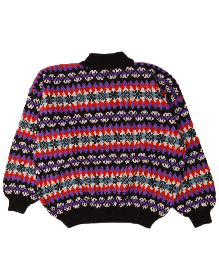 Pulover Vintage pentru bărbați cu gât țestoasă, mare, multicolor, Fair Isle