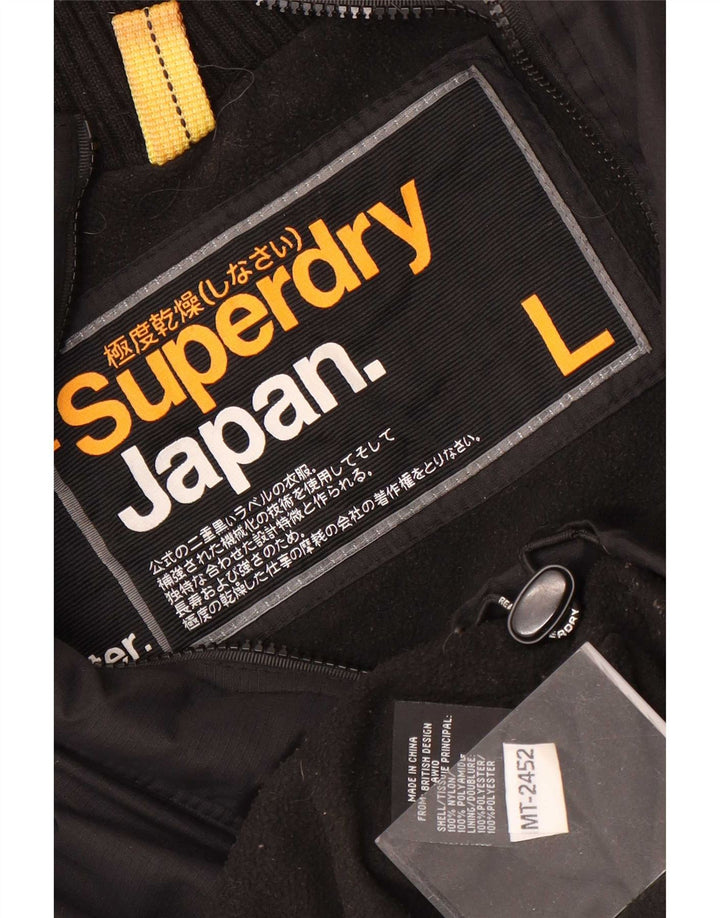 Jachetă de vânt cu glugă Superdry pentru bărbați UK 40, mare, negru, nailon