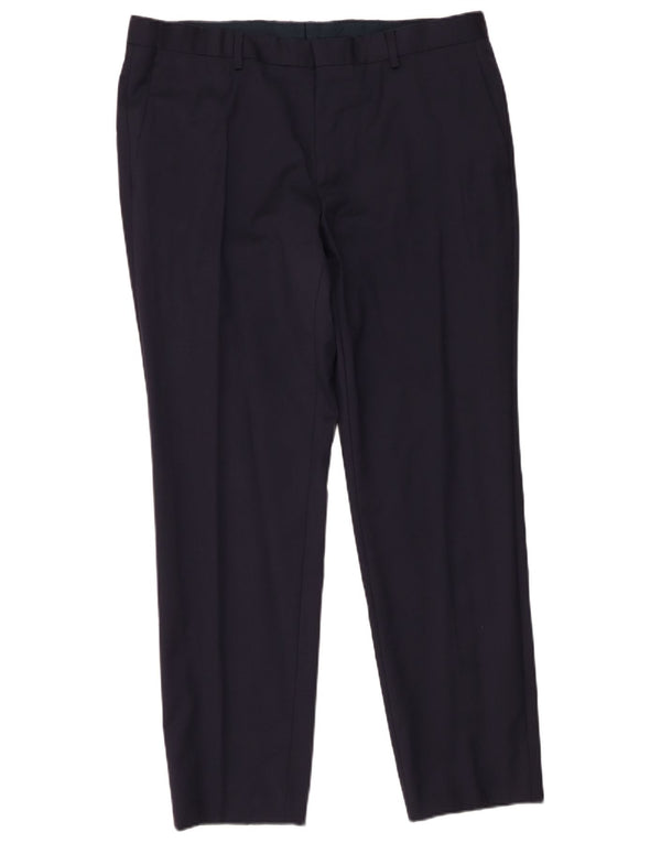 Pantaloni de costum slim pentru bărbați Hugo Boss L36 L30 Lână bleumarin
