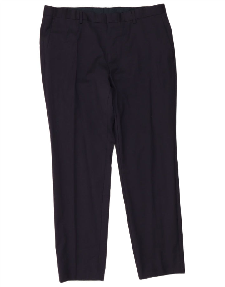 Pantaloni de costum slim pentru bărbați Hugo Boss L36 L30 Lână bleumarin