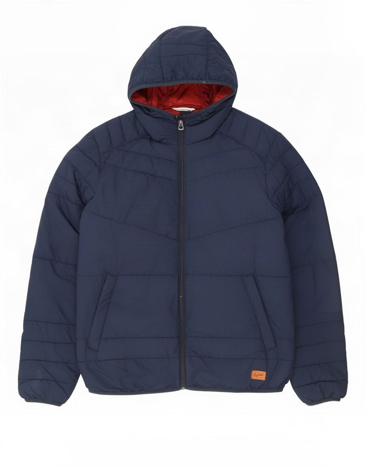 Jack & Jones Jachetă căptușită cu glugă pentru bărbați UK 36 Poliester bleumarin mic