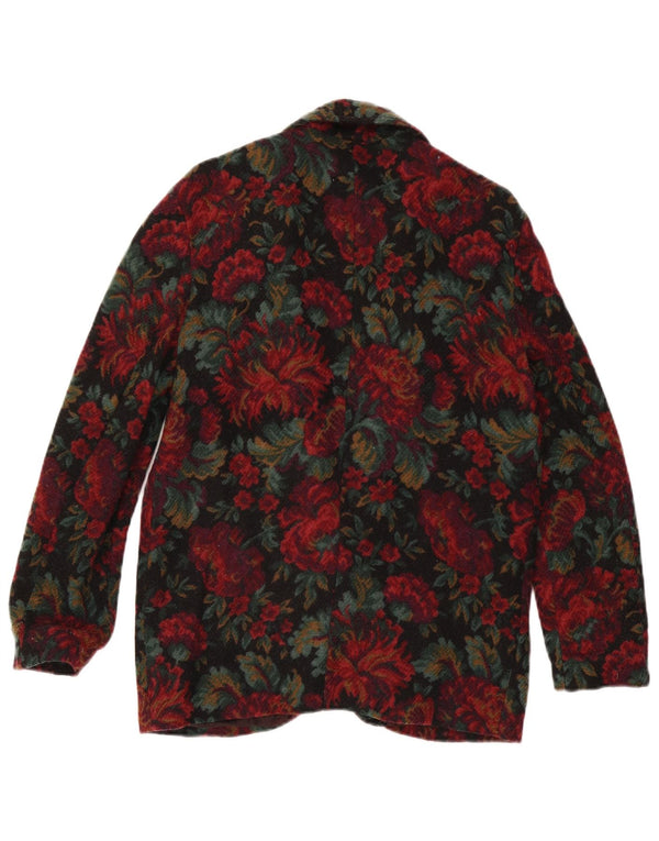 Jachetă Blazer Vintage Femei 1 Buton IT 44 Medium Multicolor Floral