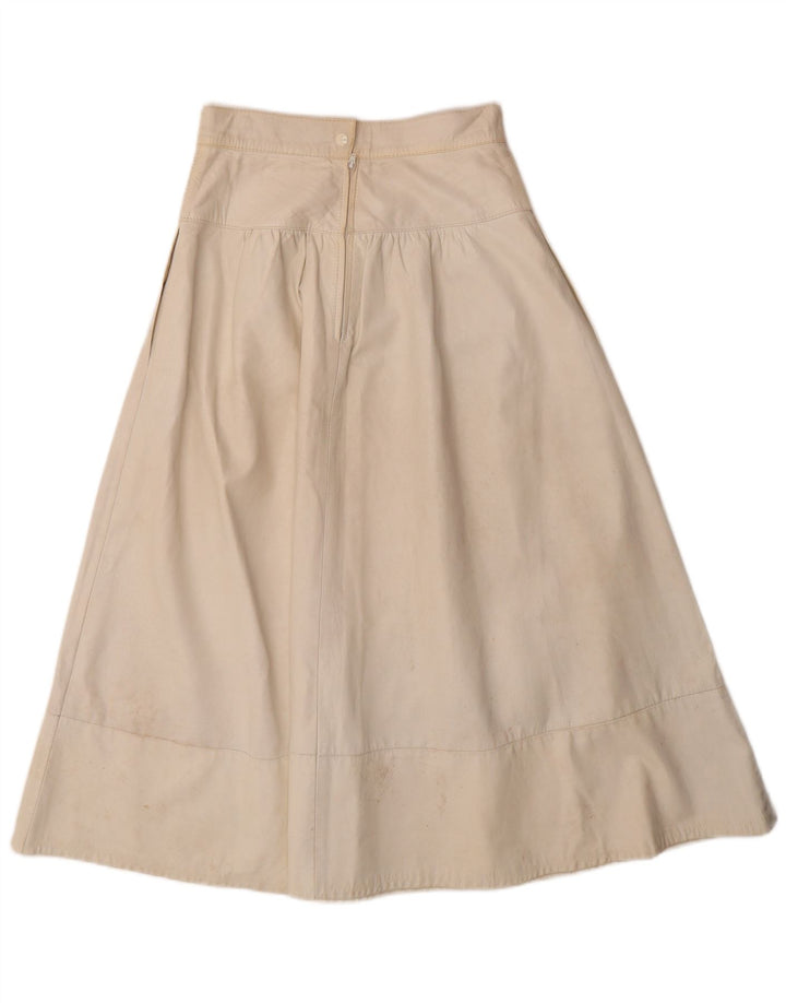 Set de fuste din piele vintage pentru femei din 2 piese UK 12 Medium W26 Off White