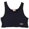 Vest Crop Vintage pentru femei UK 14 Medium Bleumarin Bumbac